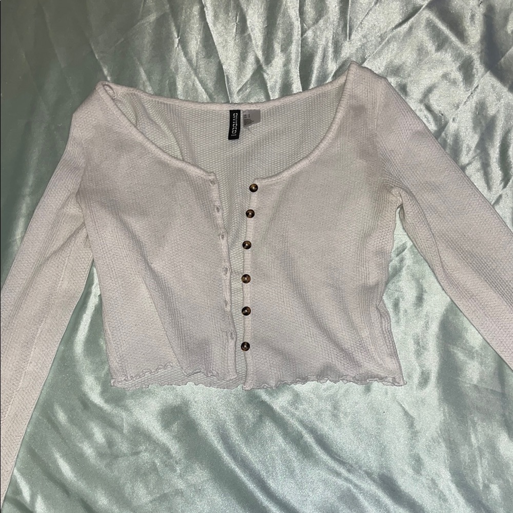H&M Crop Button Down Top